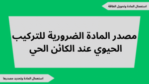 أفضل شرح لدرس مصدر المادة الضرورية للتركيب الحيوي عند الكائن الحي مع ملفات للتحميل